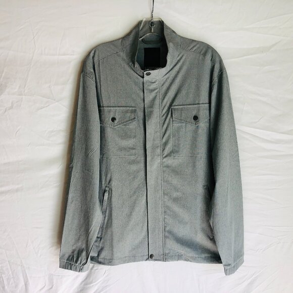 Linksoul Men's Size Medium Gray Full Zip Wind Golf Jacket - Picture 1 of 6